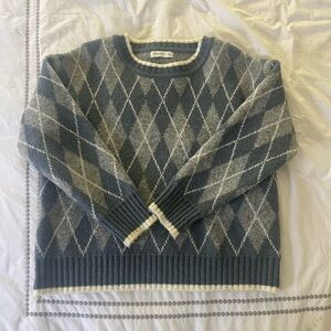 Blue argyle sweater